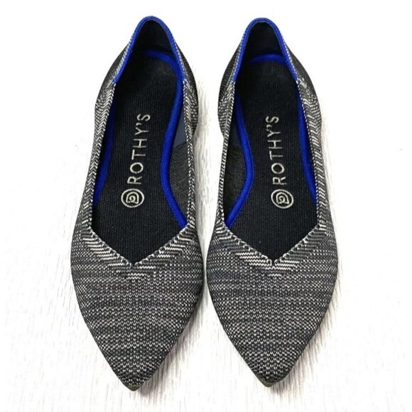 Rothys The Point Ballet Flats Womens Size 10 W Shoes Granite Heather Slip - Picture 4 of 12